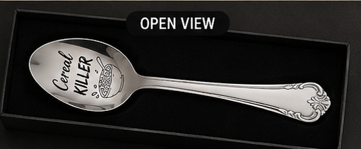 Cereal Killer Engraved Spoon | Funny Breakfast Gift | Stainless Steel Spoon for Cereal Lovers — alternate view