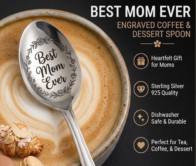 Best Mom Ever Engraved Spoon | Stainless Steel Gift for Mom